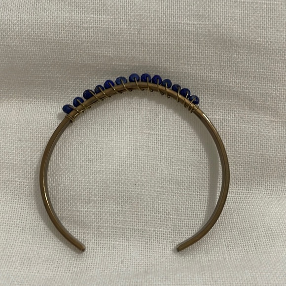 Jewelry - Blue Lapis bead and brass cuff
